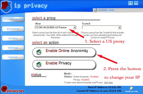 US IP Address Using IP Privacy