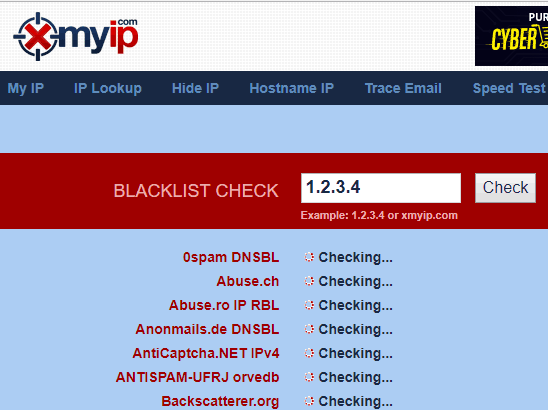 Is my IP address blacklisted - XMyIP Blacklist Check